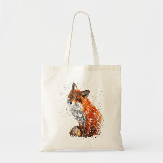 Tote Bag Fox, Peinture à la main Fox (Devant)
