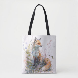 Tote Bag Fox Portrait Animal Peinture Faune Art Extérieur