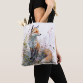 Tote Bag Fox Portrait Animal Peinture Faune Art Extérieur (De près)