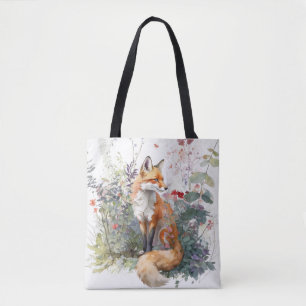 Tote Bag Fox Portrait Animal Peinture Faune Art Extérieur