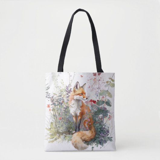 Tote Bag Fox Portrait Animal Peinture Faune Art Extérieur (Devant)