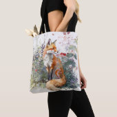 Tote Bag Fox Portrait Animal Peinture Faune Art Extérieur (De près)