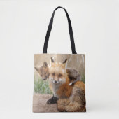 Tote Bag Fox rouge et bébé (Devant)