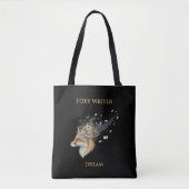 Tote Bag Foxy Writer Celestial Dream | Whimsical Fox & Quil (Devant)