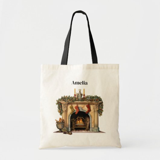 Tote Bag Foyer victorien cosy Noël (Devant)