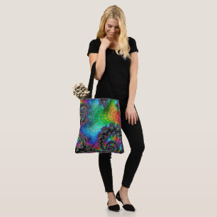 Tote Bag Fractale arc-en-ciel psychédélique