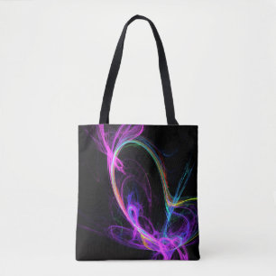 Tote Bag Fractale Électrique Rose