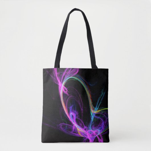 Tote Bag Fractale Électrique Rose (Devant)