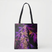 Tote Bag fractale moderne en noir et violet (Devant)