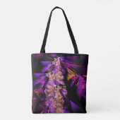 Tote Bag fractale moderne en noir et violet (Dos)