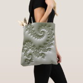 Tote Bag Fractale vert pâle (De près)