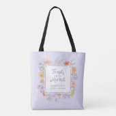 Tote Bag Frais du marché floral violet (Dos)