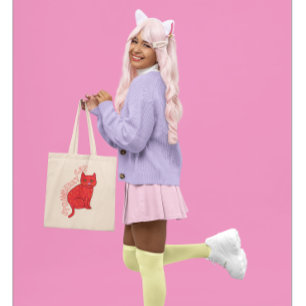 Tote Bag Fraise chat enfants chats roses mignonette chic