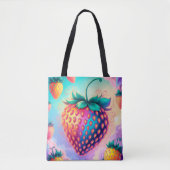 Tote Bag Fraise colorée (Devant)