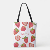Tote Bag Fraise Nom Personnalisé (Dos)