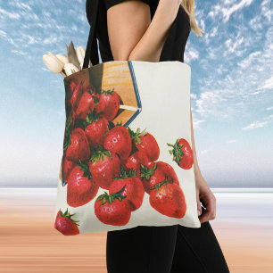 Tote Bag Fraises anciennes dans un panier, nourriture fruit
