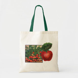 Tote Bag Fraises anciennes, plants de fraises dans une ferm