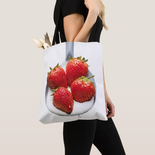 Tote Bag Fraises et crème (De près)