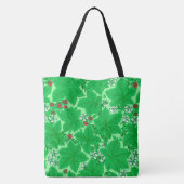 Tote Bag Fraises et Feuilles Art Nouveau, Lime Green (Dos)