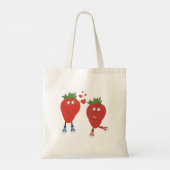 Tote Bag Fraises Mignonnes En Amour (Dos)