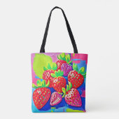 Tote Bag Fraises Pop Art (Dos)