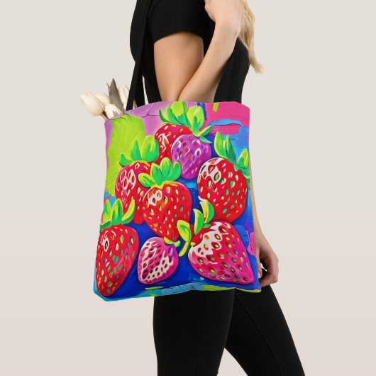 Tote Bag Fraises Pop Art (De près)
