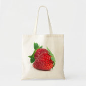 Tote Bag Fraises sur blanc (Devant)