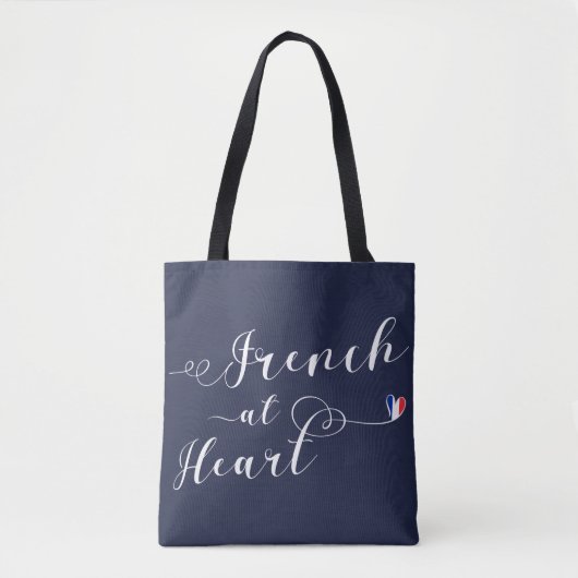 Tote Bag Français À Heart Grocery Bag, France (Devant)