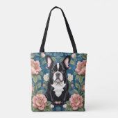 Tote Bag Français Bulldog William Morris Inspiré Floral (Dos)