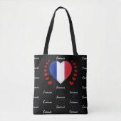 Tote Bag France Drapeau et Coeur, mode/sport (Devant)