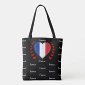 Tote Bag France Drapeau et Coeur, mode/sport (Dos)
