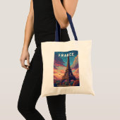 Tote Bag France Illustration Travel Art Vintage (Devant (produit))