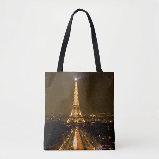 Tote Bag France, Paris. Vue nocturne de la Tour Eiffel (Devant)