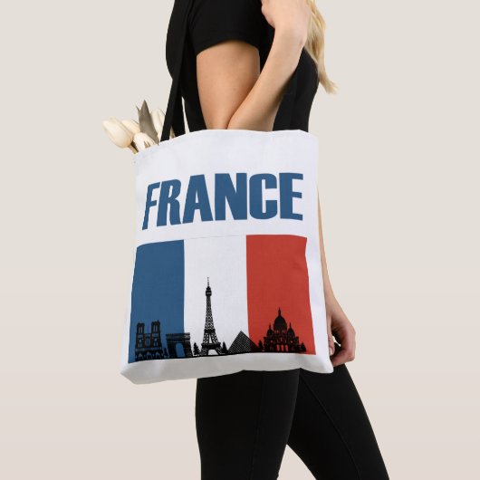 Tote Bag France Travel - Paris City Skyline Pavillon França (De près)