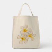 Tote Bag Frangipani fleurs d'aquarelle jaune or blanc (Dos)