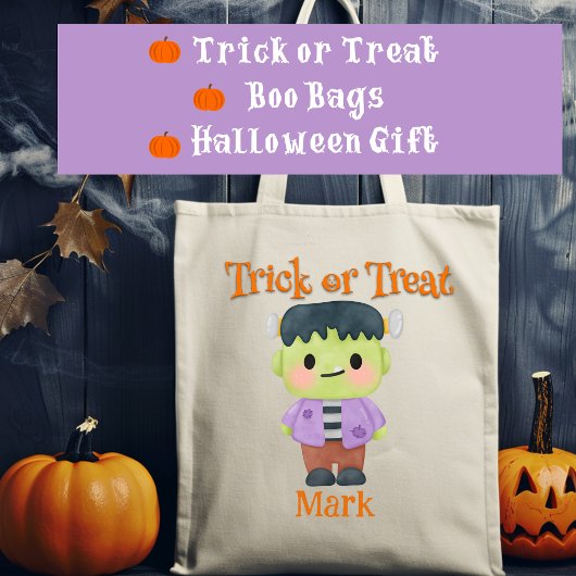 Tote Bag Frankenstein Halloween Trump ou Treat