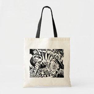 Tote Bag Franz Marc - Black and White Tiger - Abstract Art