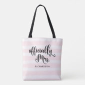 Tote Bag Frappe Officiellement Mme. | Nouvelle mariée perso (Dos)