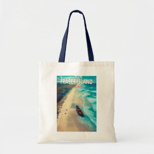 Tote Bag Fraser Island K'gari Australie Travel Art Vintage