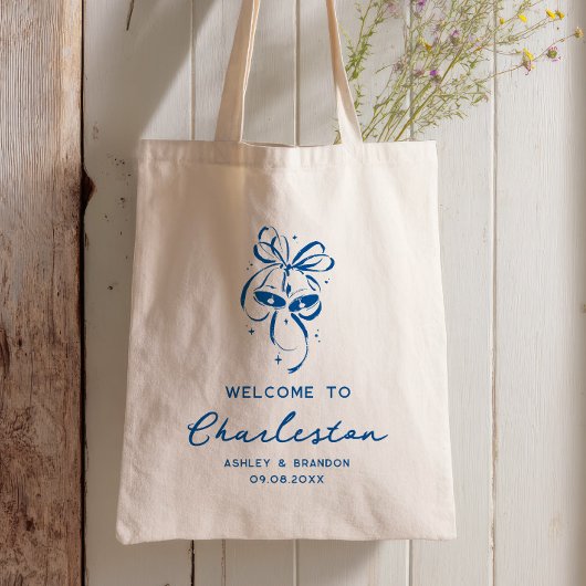 Tote Bag French Blue Bells Hotel Wedding Welcome