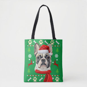 Tote Bag French Buldog Mauvais Noël