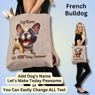 Tote Bag French Bulldog - Ajouter le nom du chien, modifier