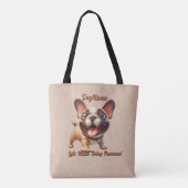 Tote Bag French Bulldog - Ajouter le nom du chien, modifier (Dos)