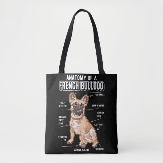 Tote Bag French Bulldog Anatomie Drôle Chien (Devant)