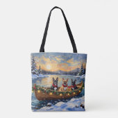 Tote Bag French Bulldog Christmas Boat Holiday (Dos)