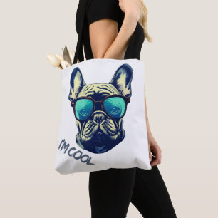 Tote Bag French Bulldog Cool en Lunettes de Soleil