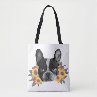 Tote Bag French bulldog et Flowers Fourre-tout