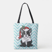 Tote Bag French bulldog Santa Claus Holiday (Dos)