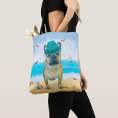 Tote Bag French Bulldog sur la plage (De près)