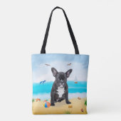Tote Bag French Bulldog sur la plage (Dos)